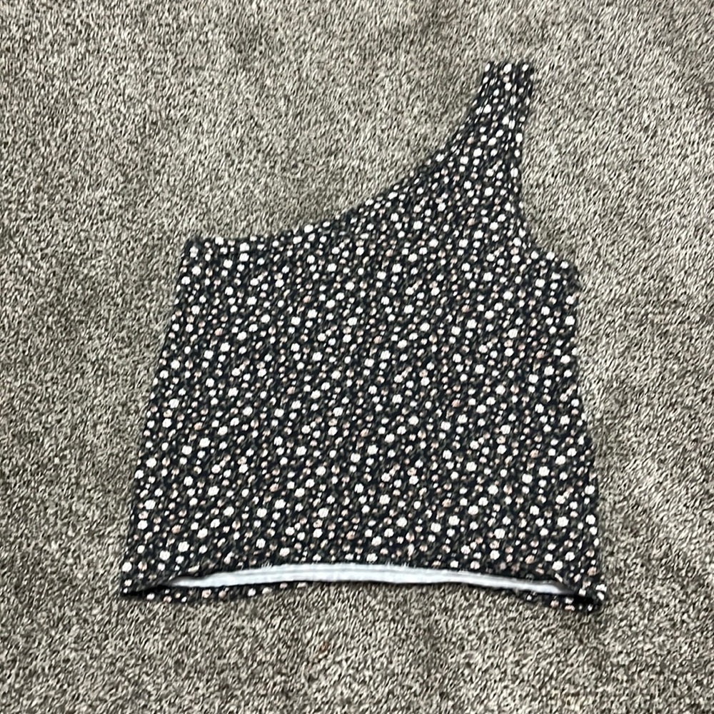 Floral one shoulder crop top